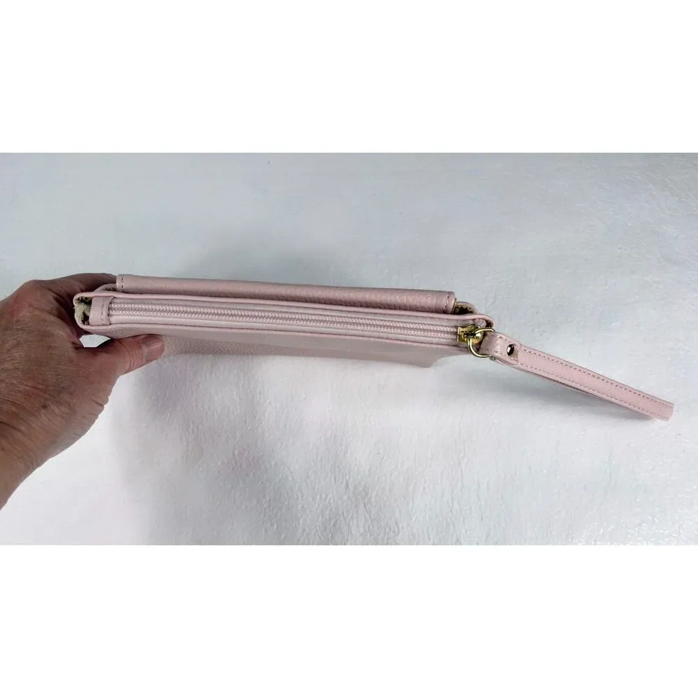 Stone Mountain Bonded Leather Clutch Wristlet Baby Pink Shade Leather